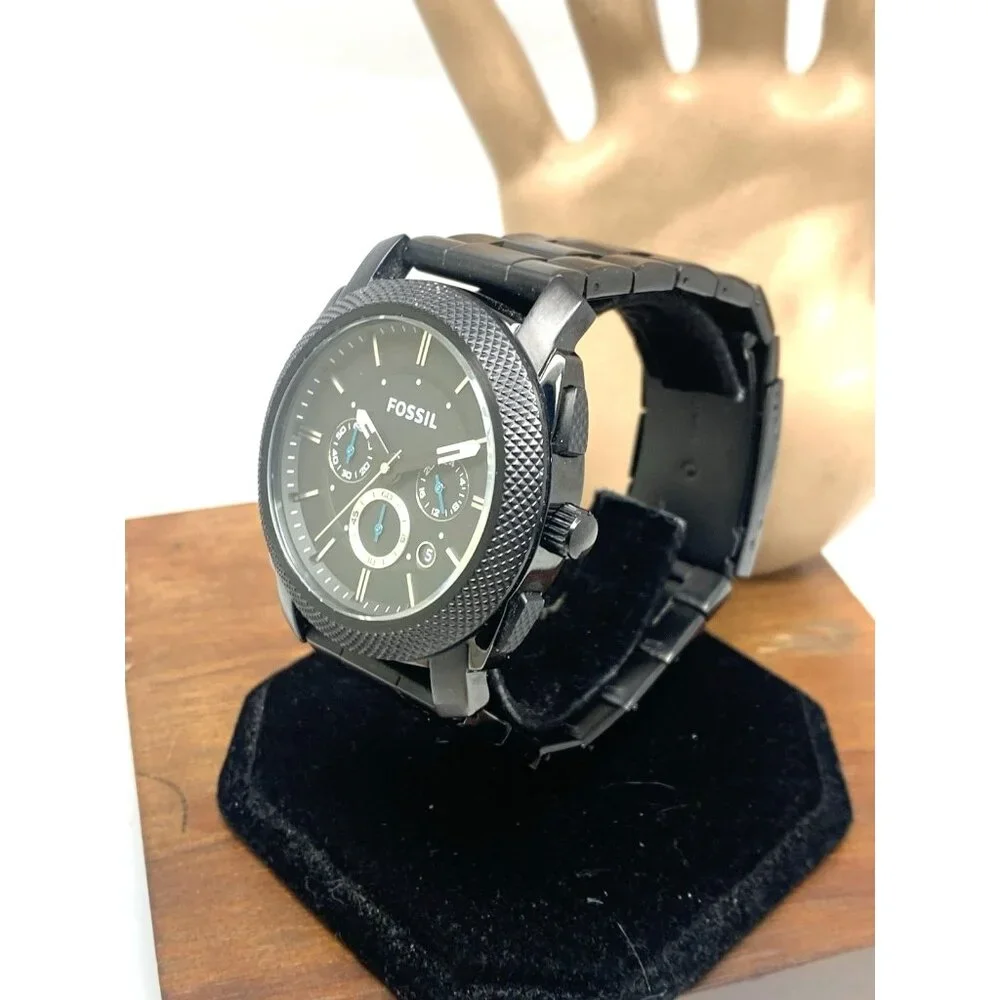 Fossil Men's Watch FS4552 Quartz Chronograph Black Dial Stainless Steel 45mm
